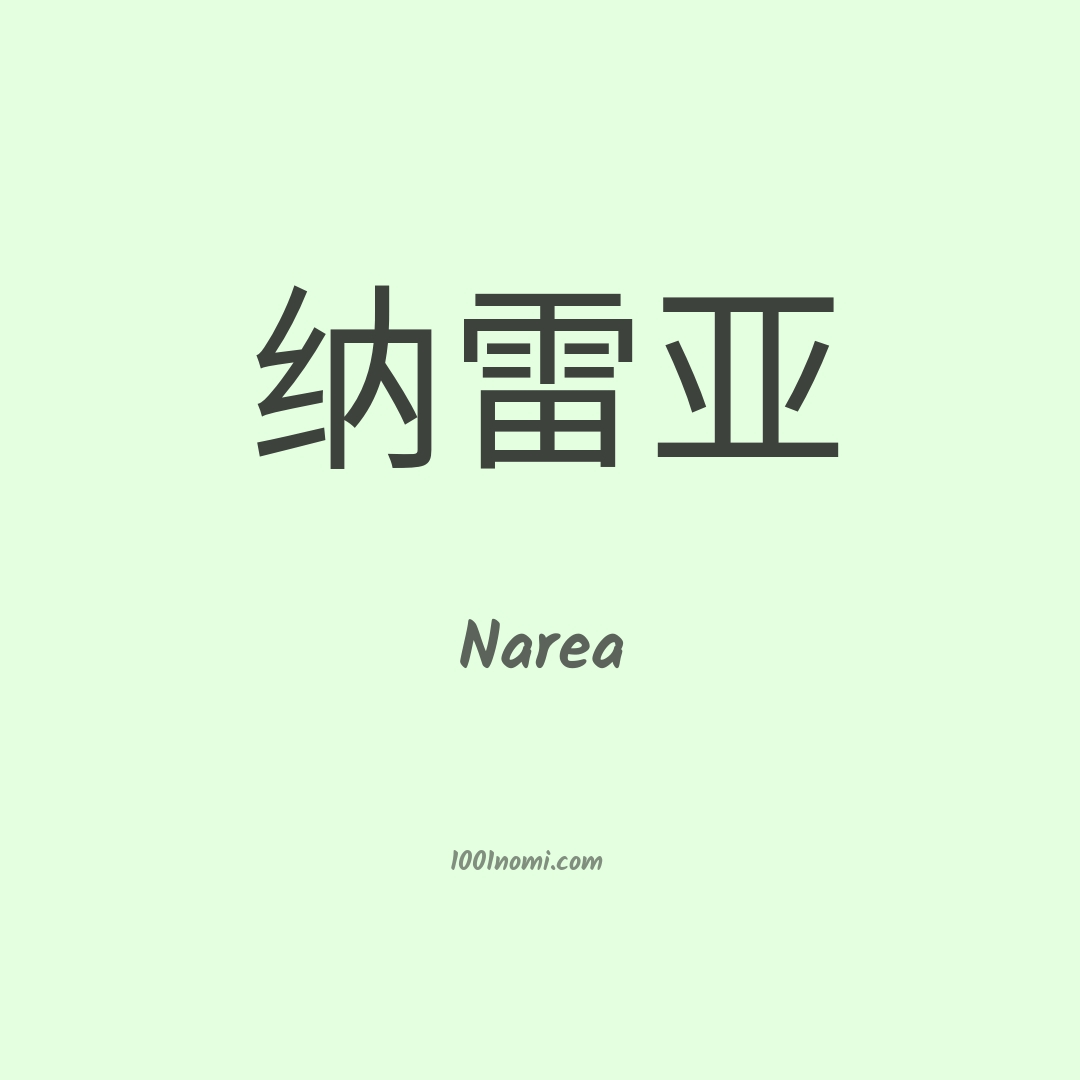 Narea in cinese Narea in cinese