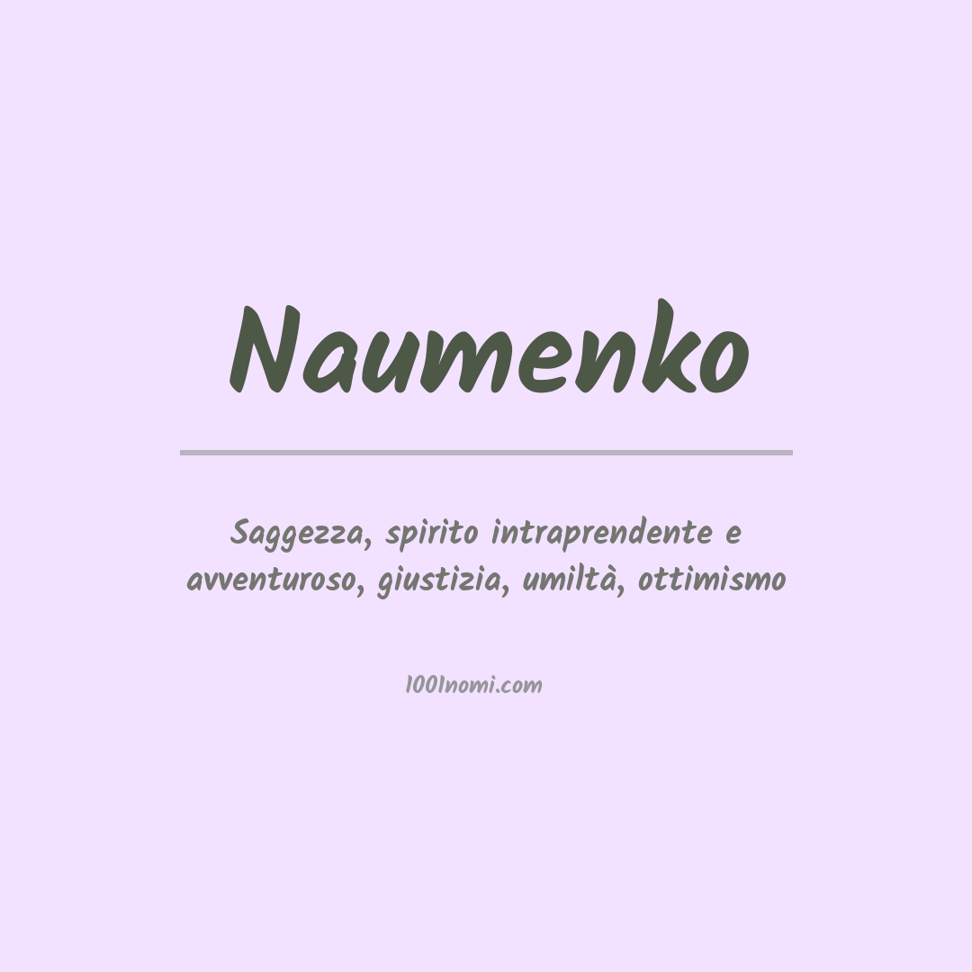 Significato del nome Naumenko