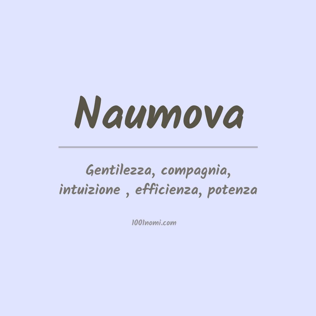 Significato del nome Naumova