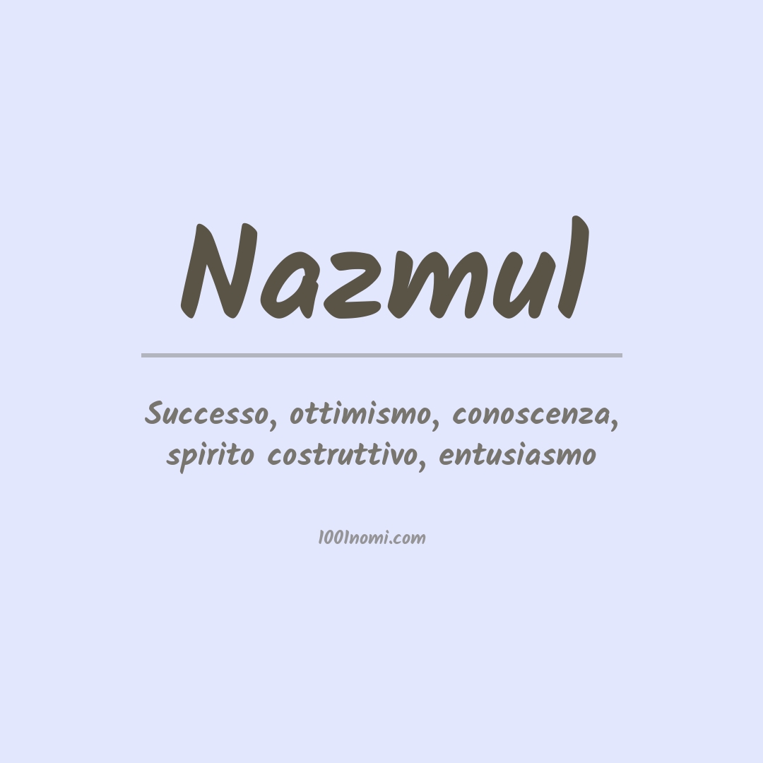 Significato del nome Nazmul