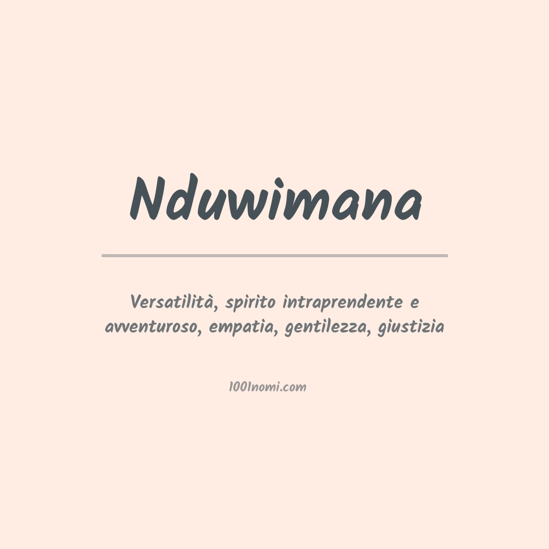 Significato del nome Nduwimana