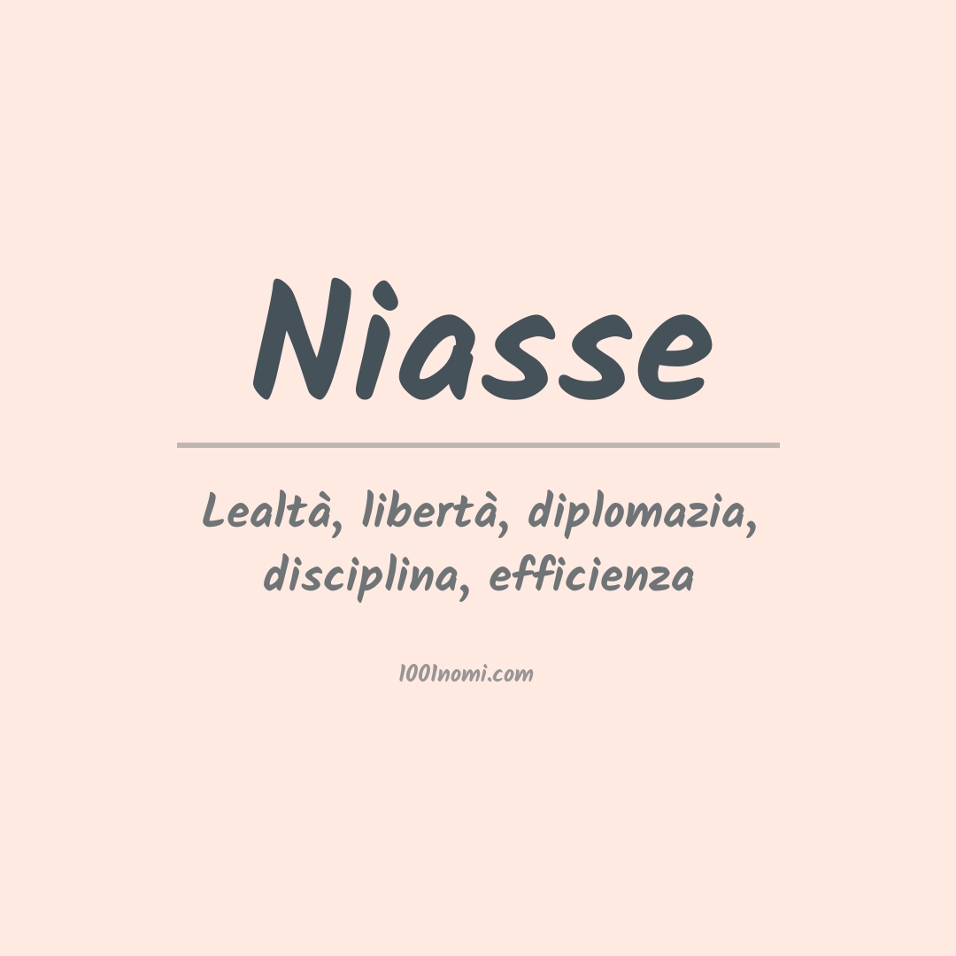 Significato del nome Niasse Significato del nome Niasse