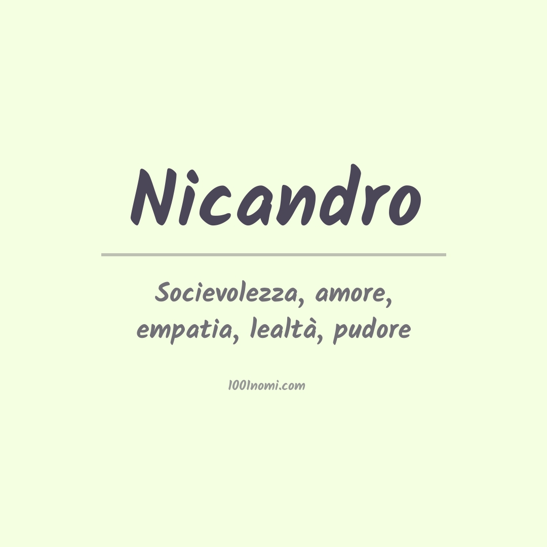 Significato del nome Nicandro