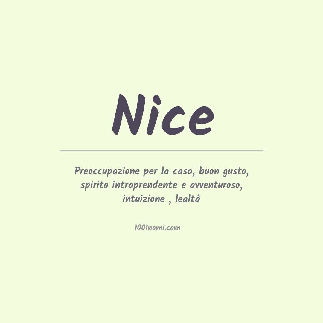 Significato del nome Nice