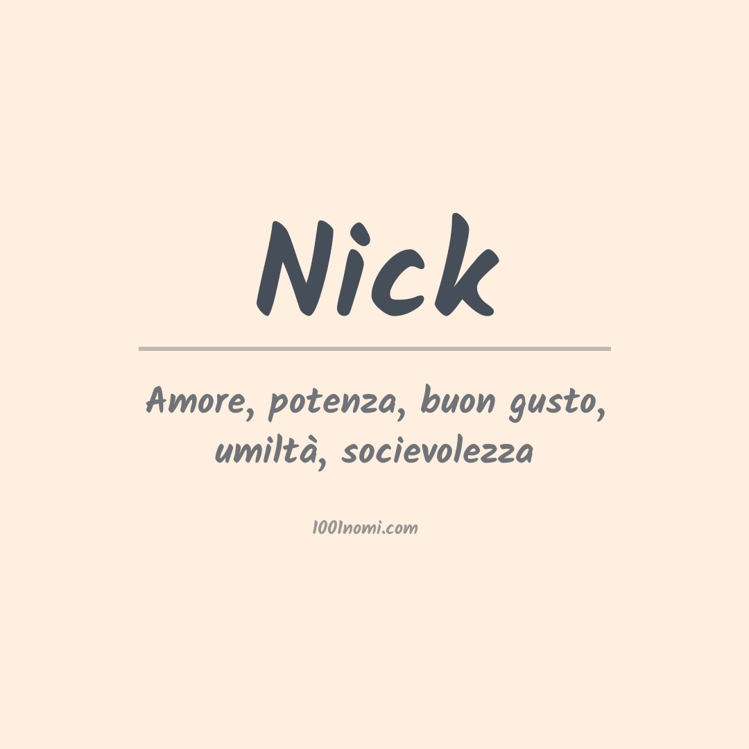 Significato del nome Nick