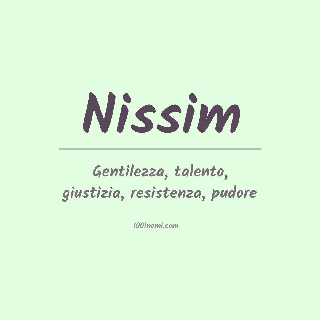 Significato del nome Nissim