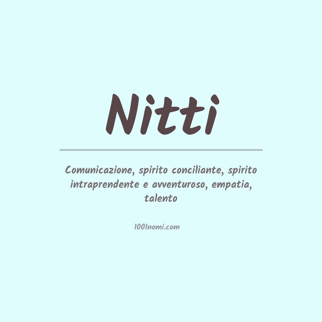 Significato del nome Nitti