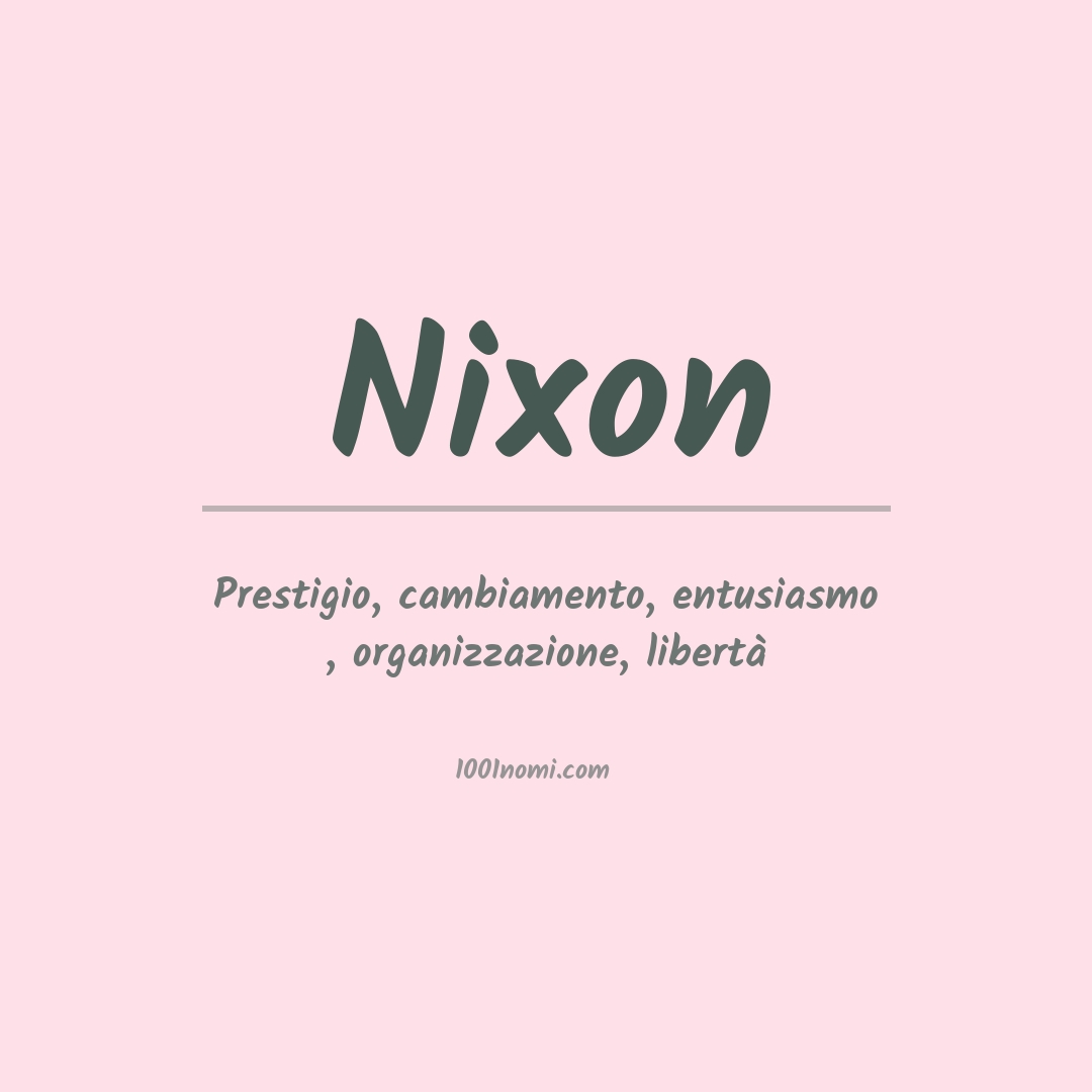 Significato del nome Nixon