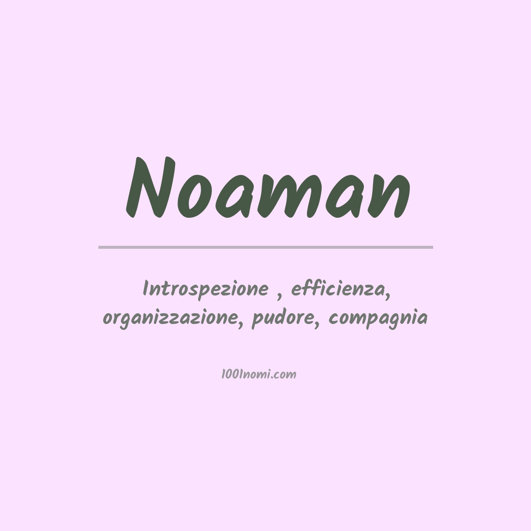 Significato del nome Noaman