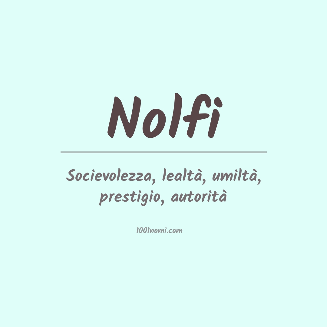 Significato del nome Nolfi