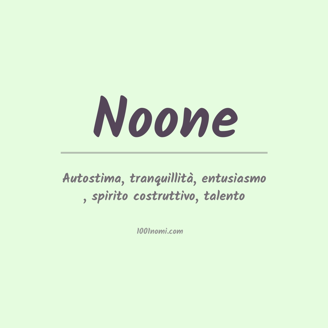 Significato del nome Noone