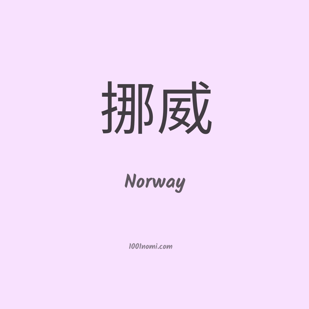 Norway in cinese