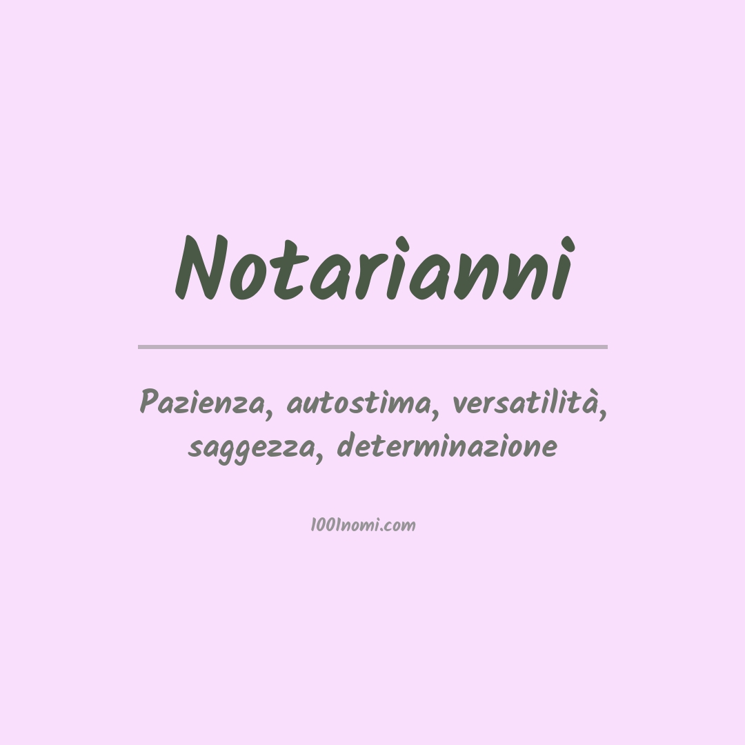 Significato del nome Notarianni