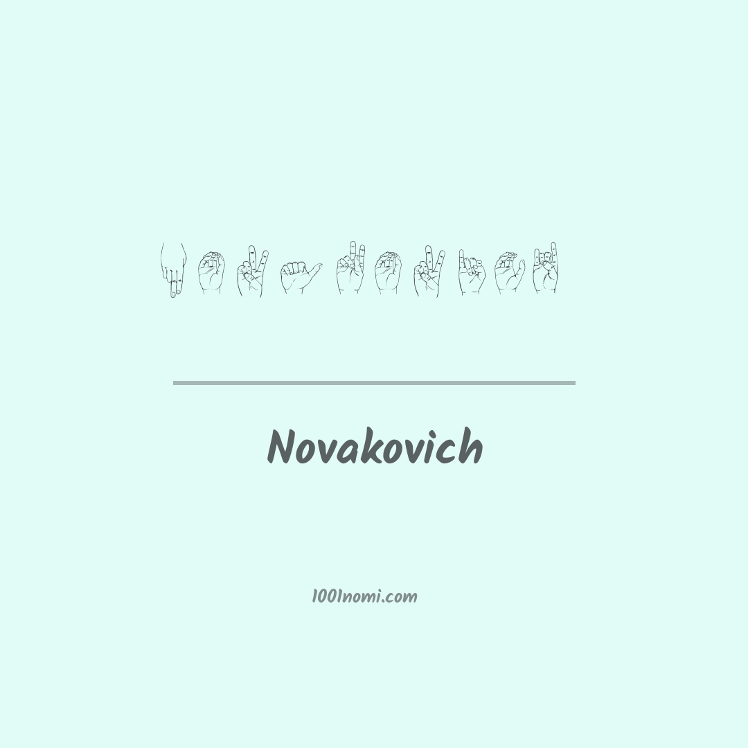 Novakovich nella lingua dei segni Novakovich nella lingua dei segni