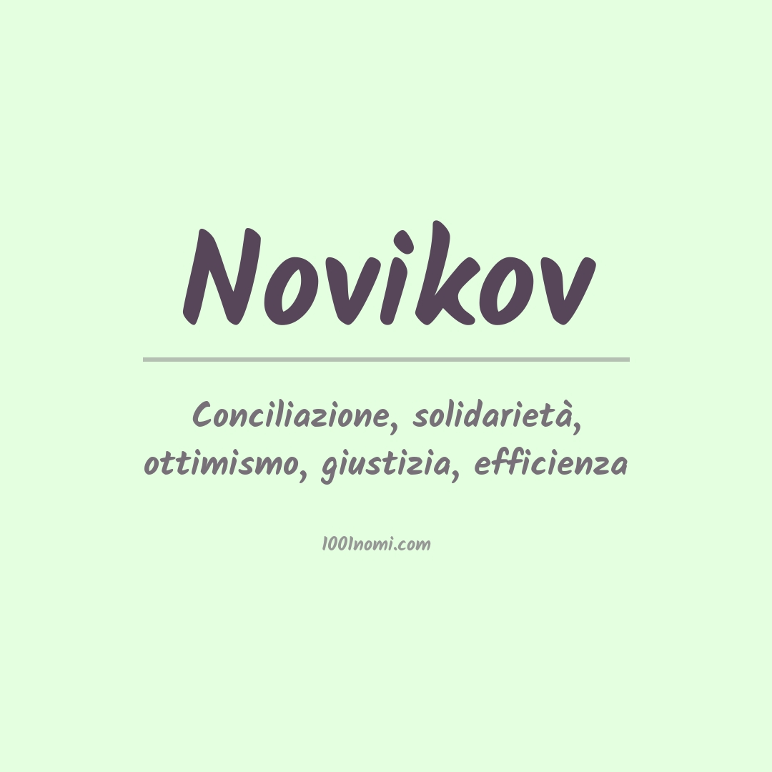 Significato del nome Novikov