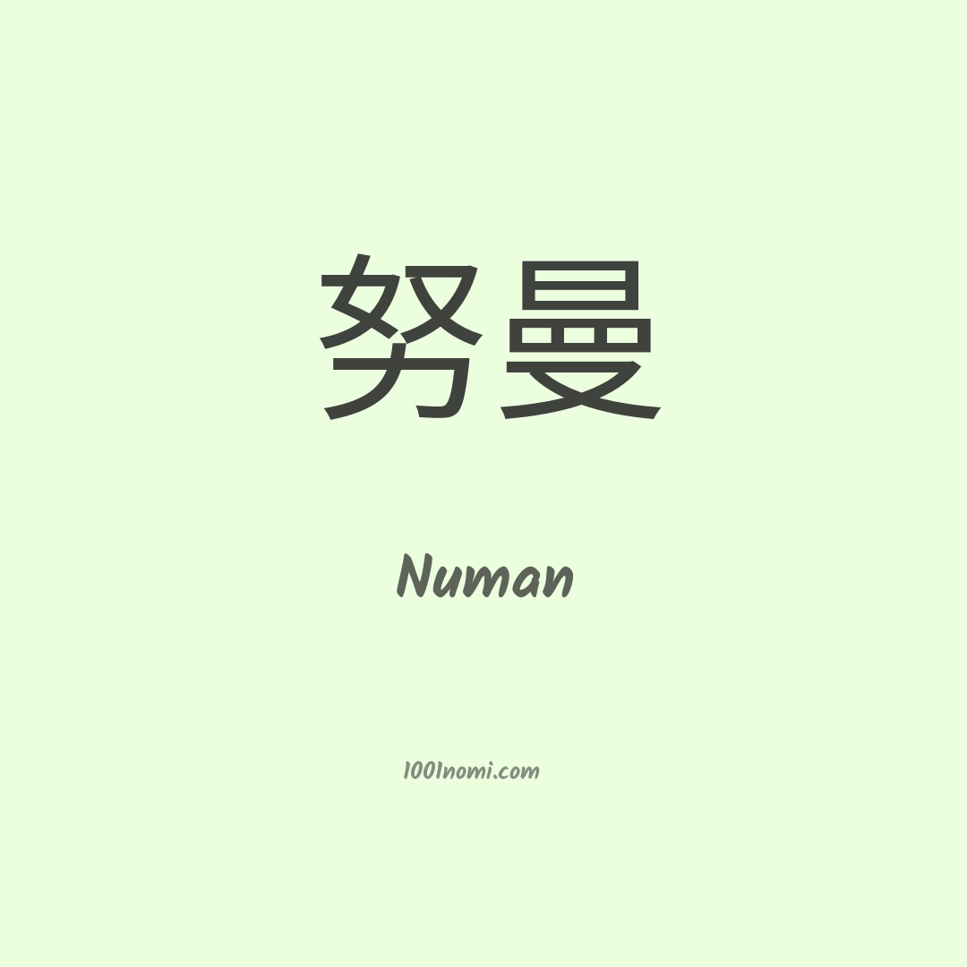 Numan in cinese Numan in cinese