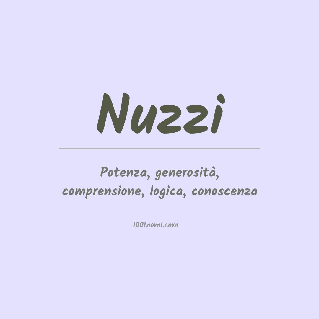 Significato del nome Nuzzi