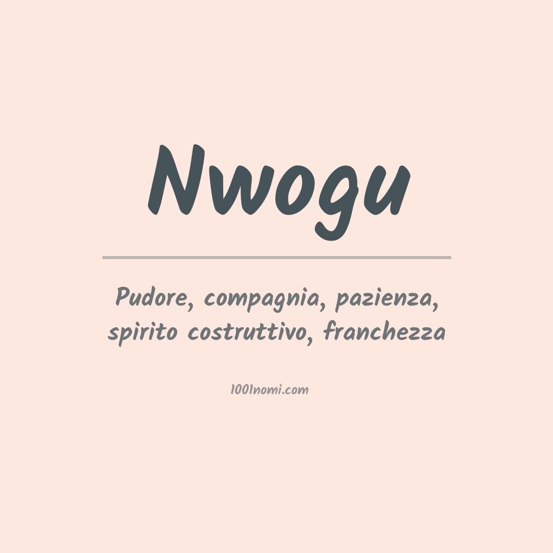 Significato del nome Nwogu