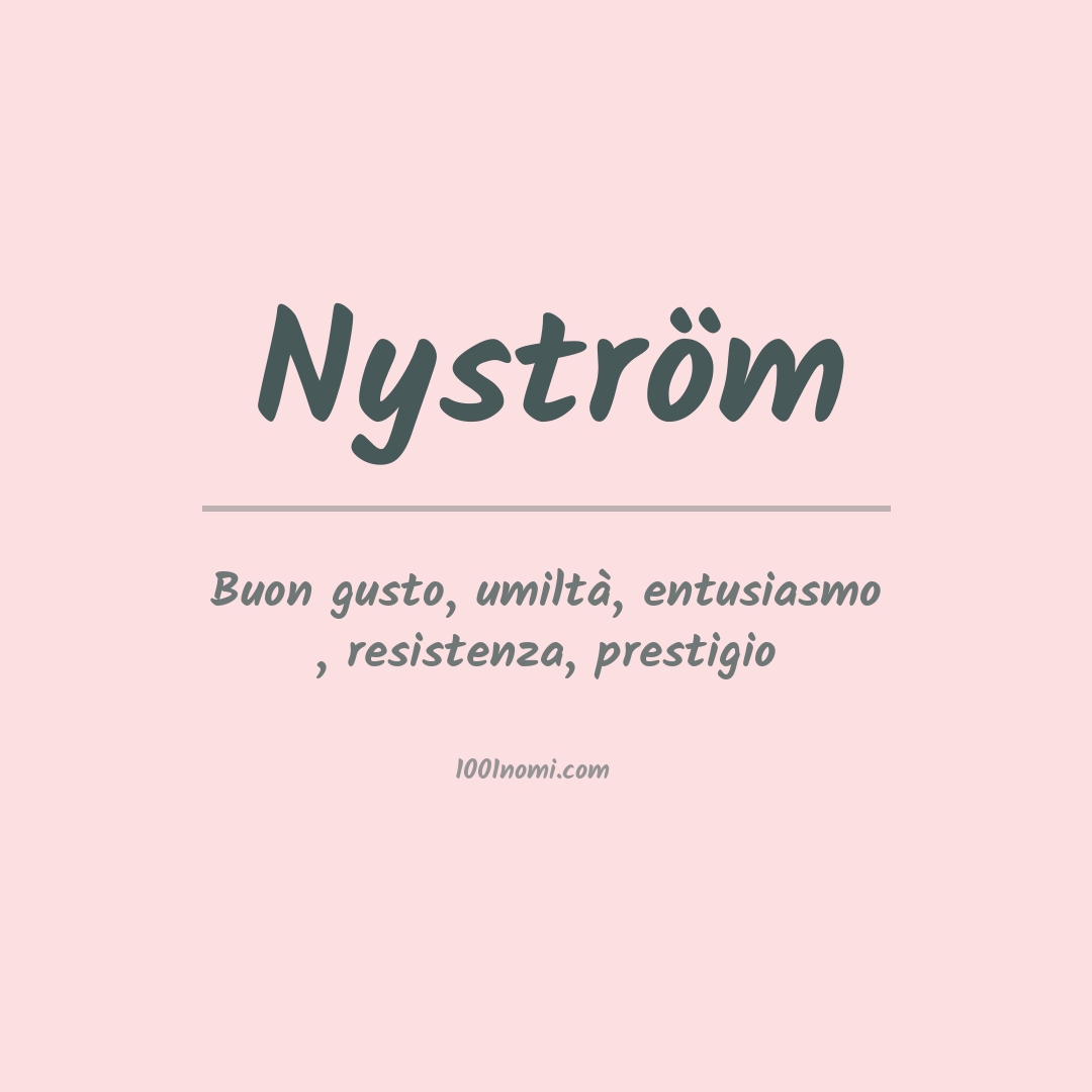 Significato del nome Nyström