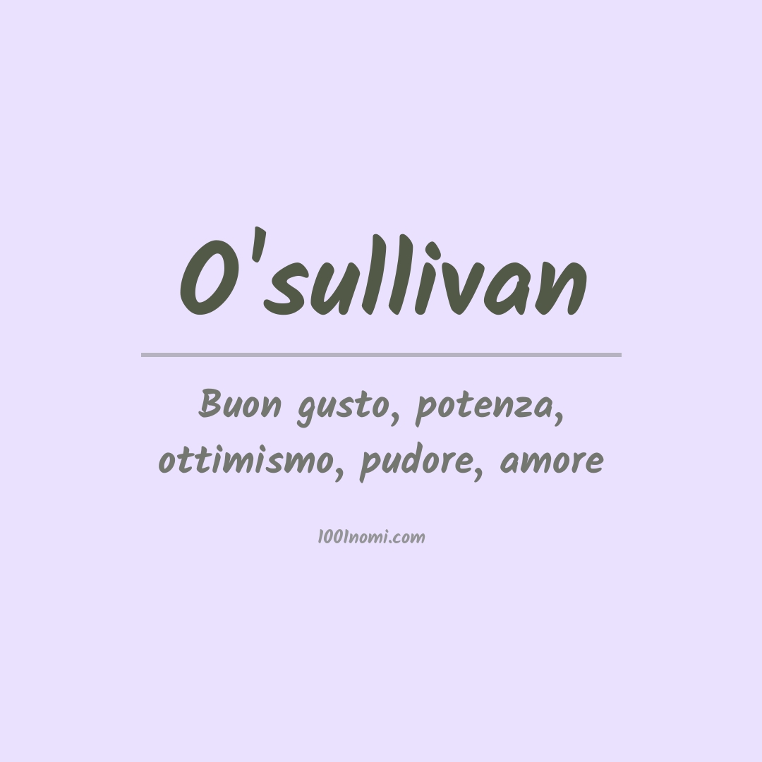 Significato del nome O'sullivan