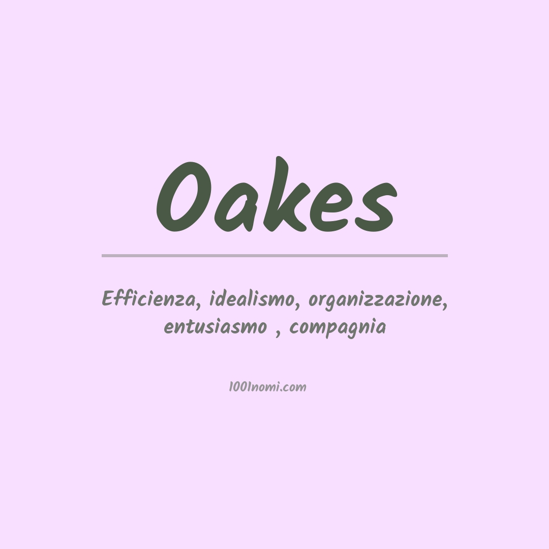 Significato del nome Oakes