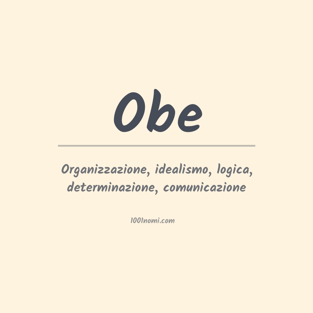 Significato del nome Obe