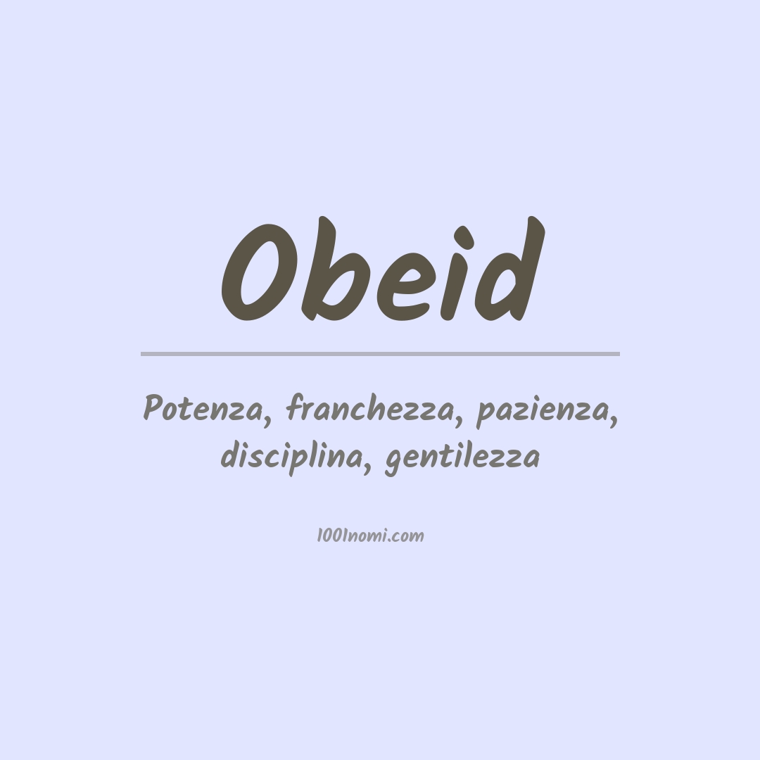 Significato del nome Obeid