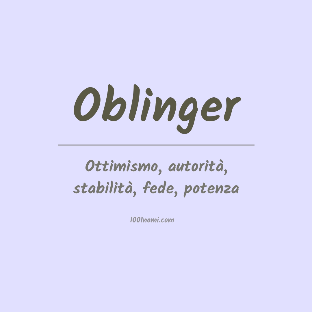 Significato del nome Oblinger Significato del nome Oblinger