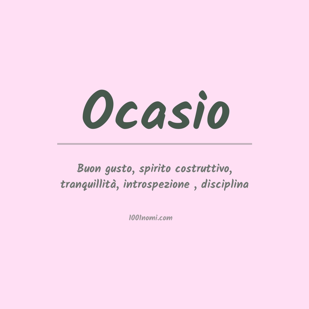 Significato del nome Ocasio