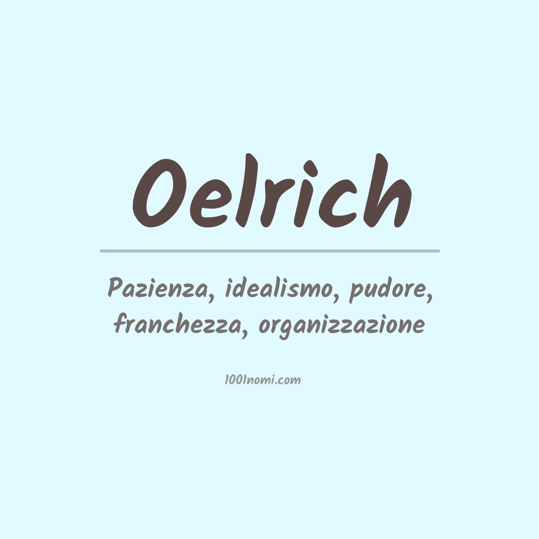 Significato del nome Oelrich