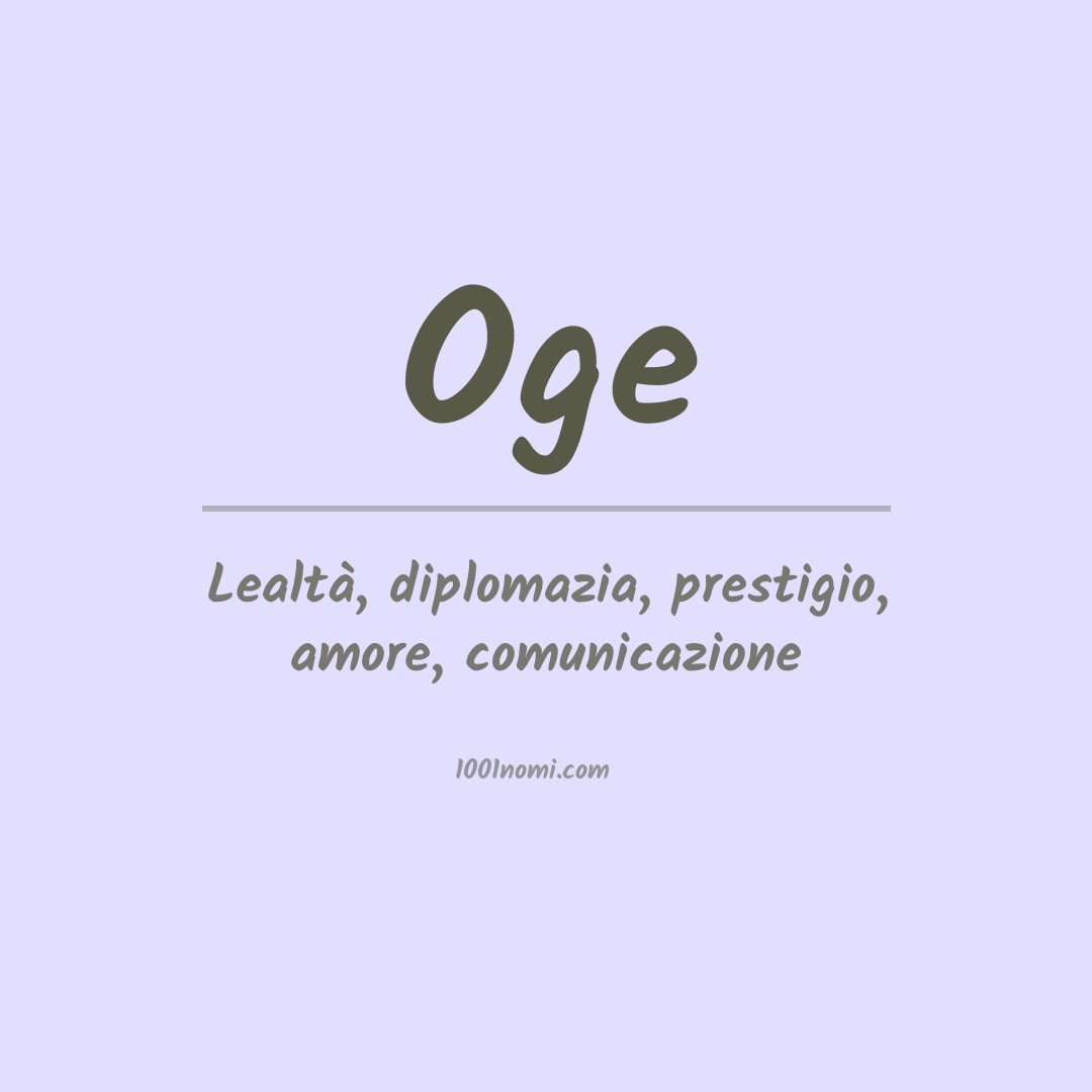 Significato del nome Oge Significato del nome Oge