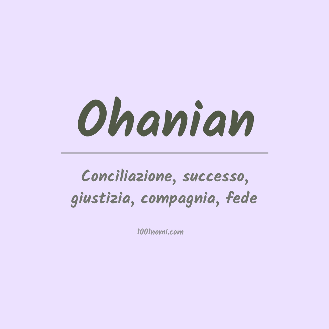 Significato del nome Ohanian