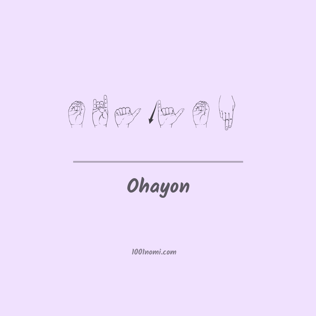 Ohayon nella lingua dei segni
