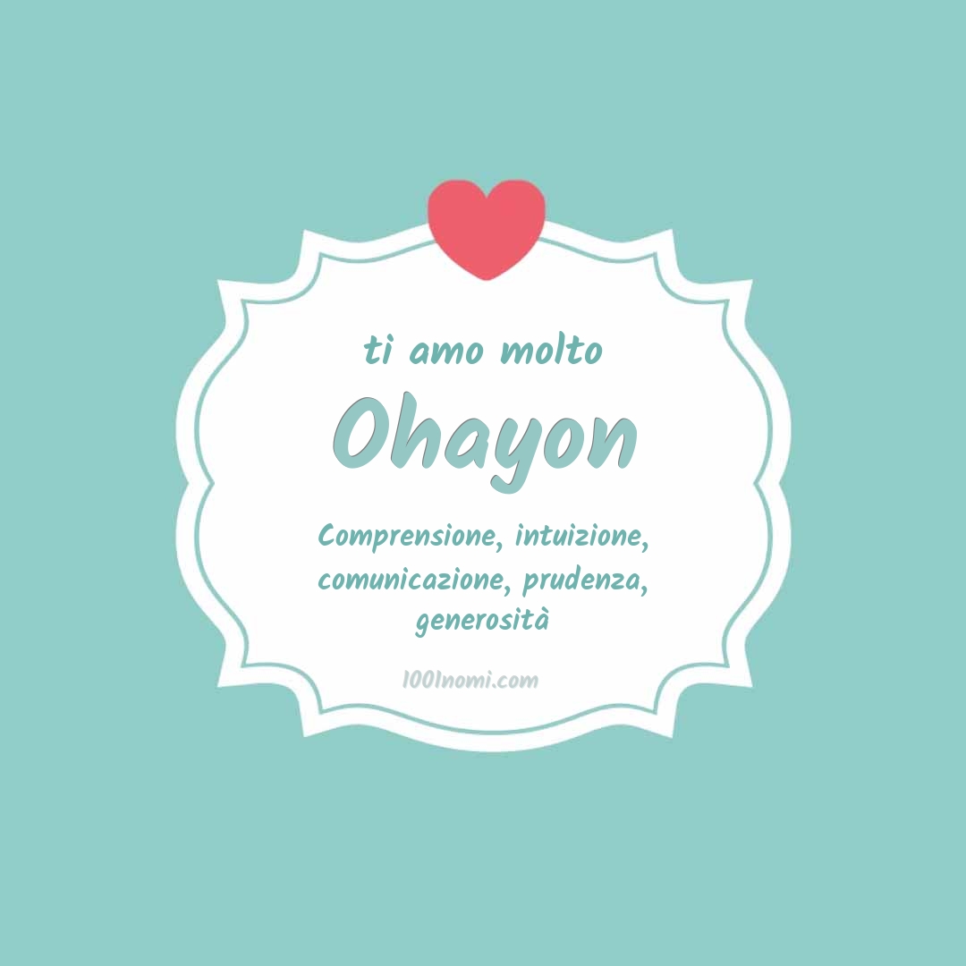 Ti amo molto Ohayon