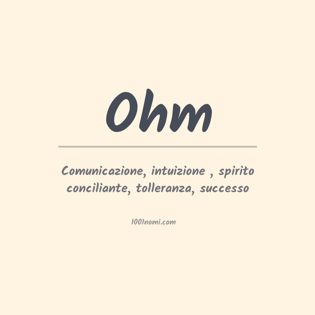 Significato del nome Ohm