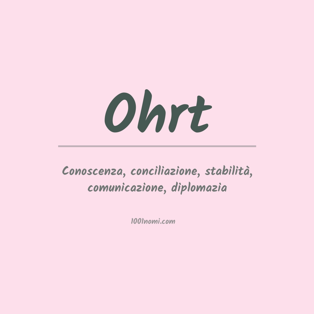 Significato del nome Ohrt