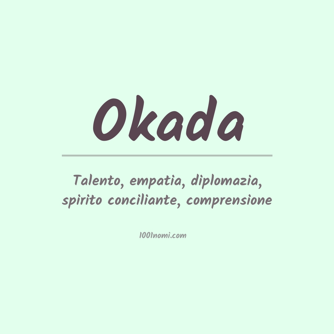 Significato del nome Okada