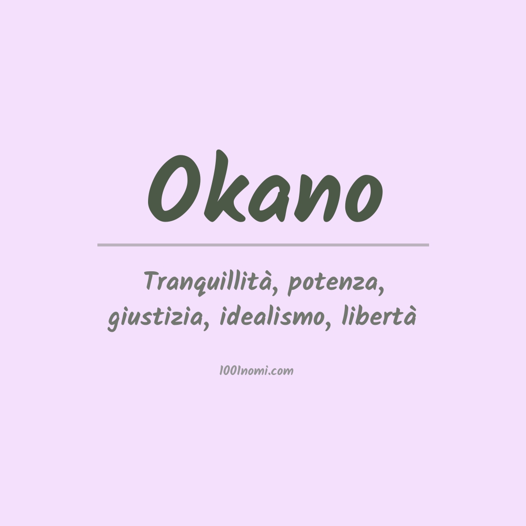 Significato del nome Okano