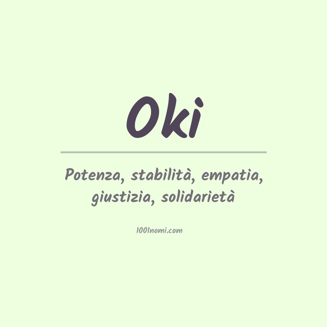 Significato del nome Oki