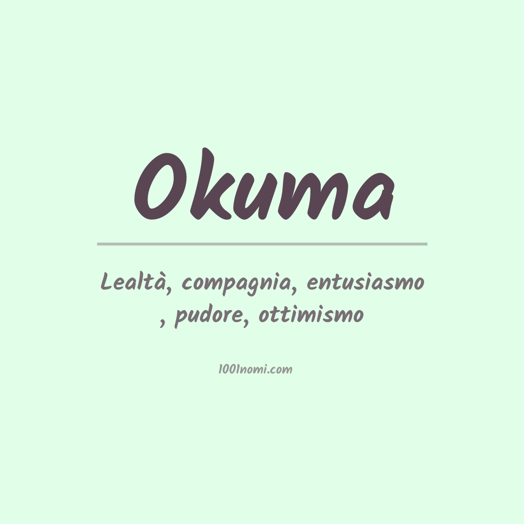 Significato del nome Okuma