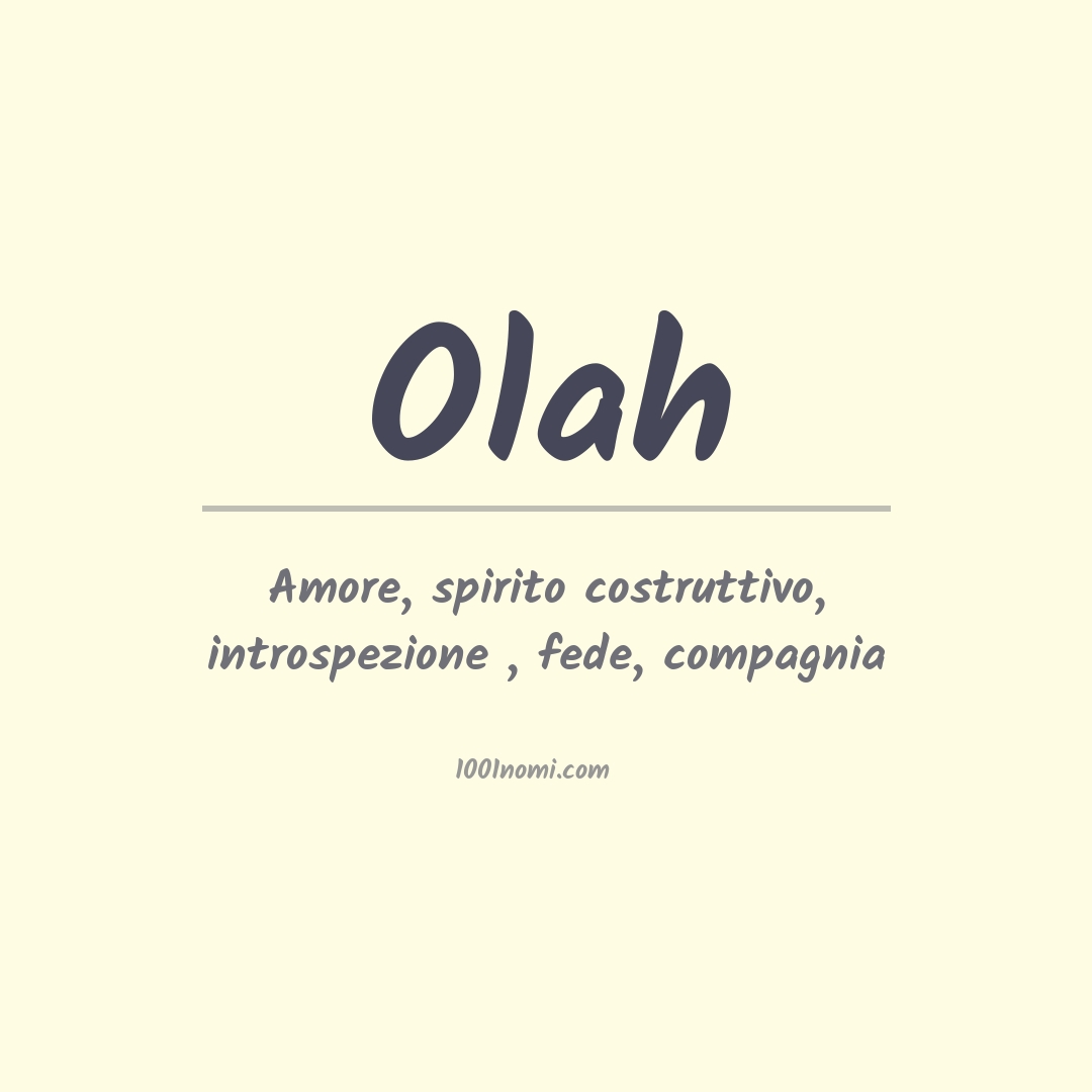 Significato del nome Olah