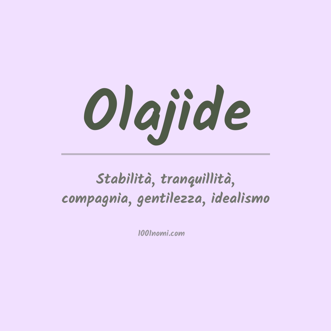 Significato del nome Olajide