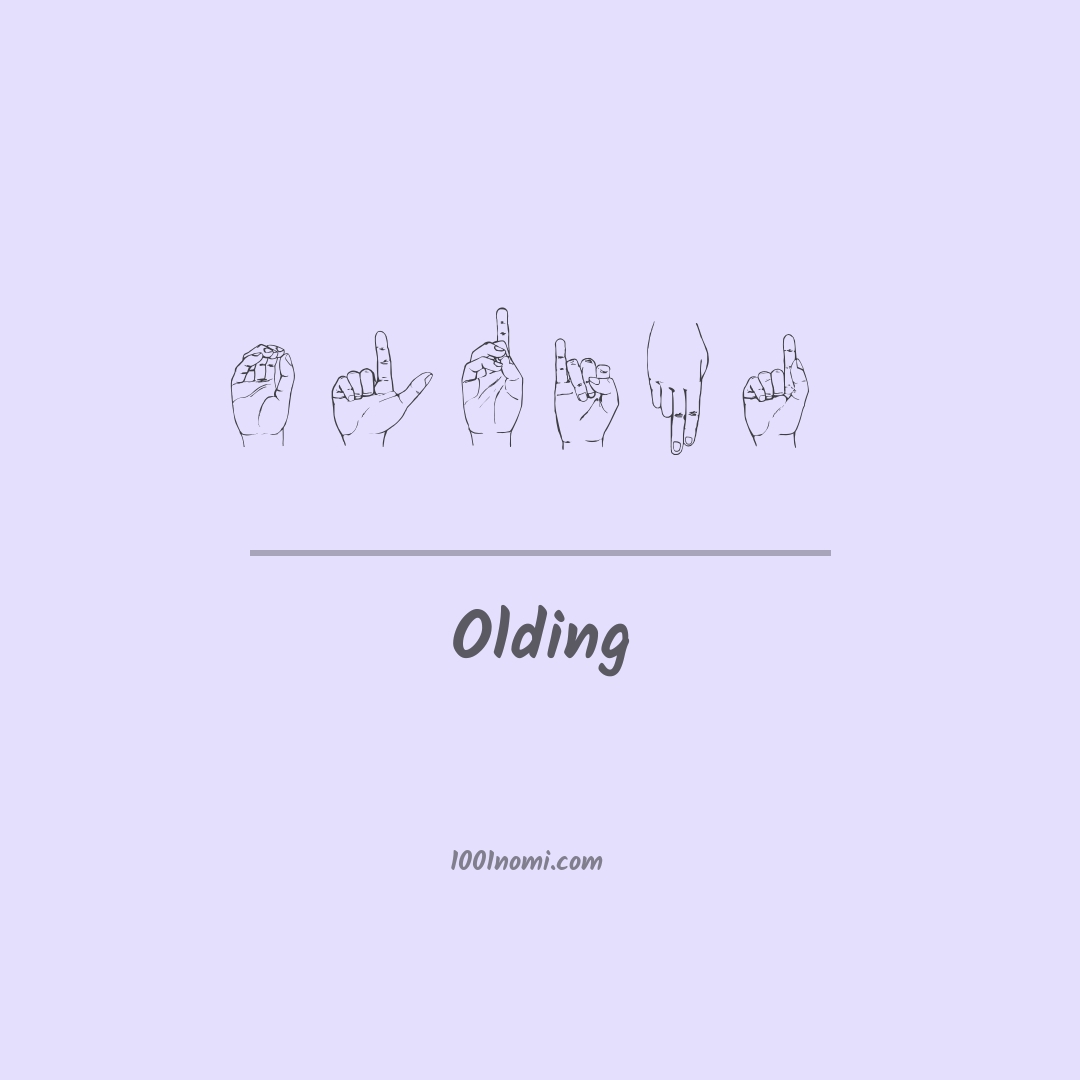 Olding nella lingua dei segni Olding nella lingua dei segni