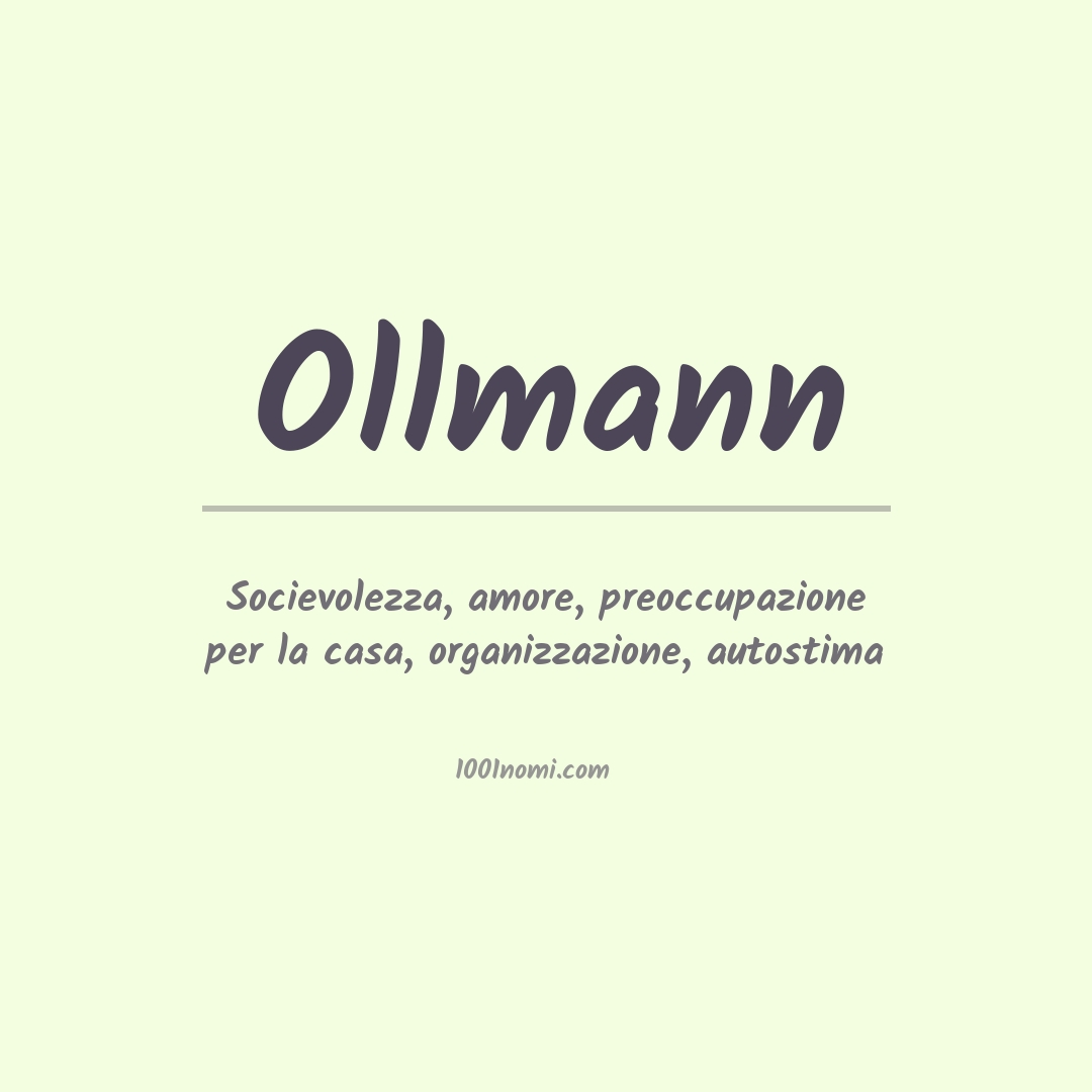 Significato del nome Ollmann