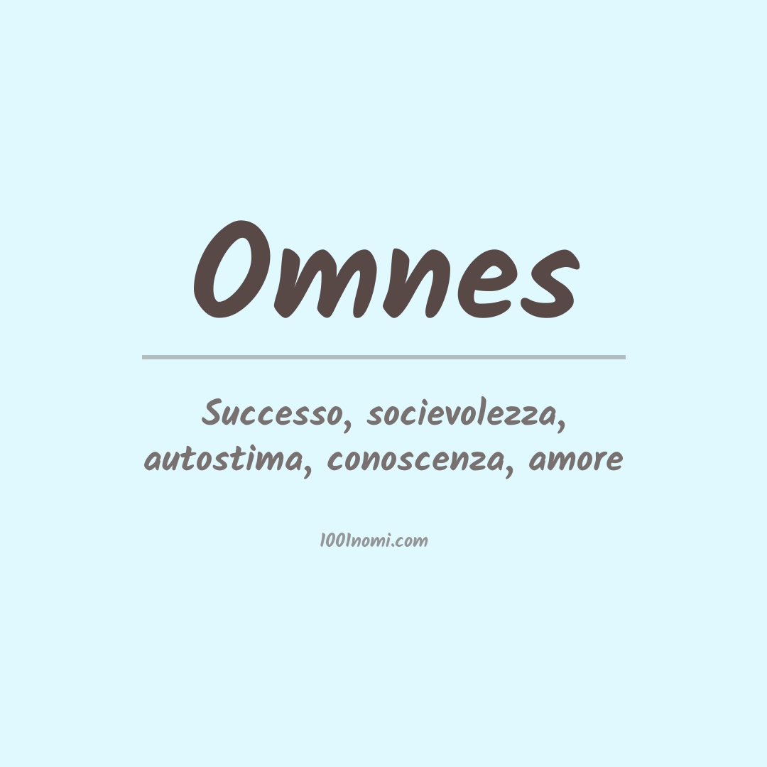 Significato del nome Omnes Significato del nome Omnes