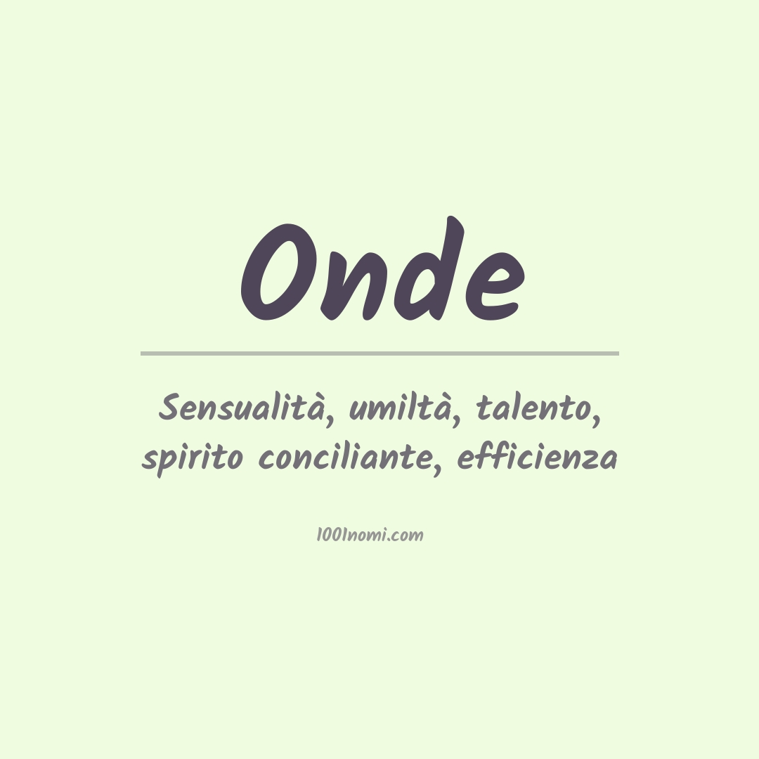 Significato del nome Onde Significato del nome Onde