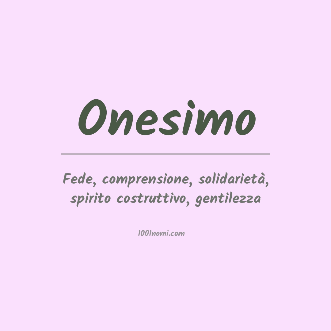 Significato del nome Onesimo