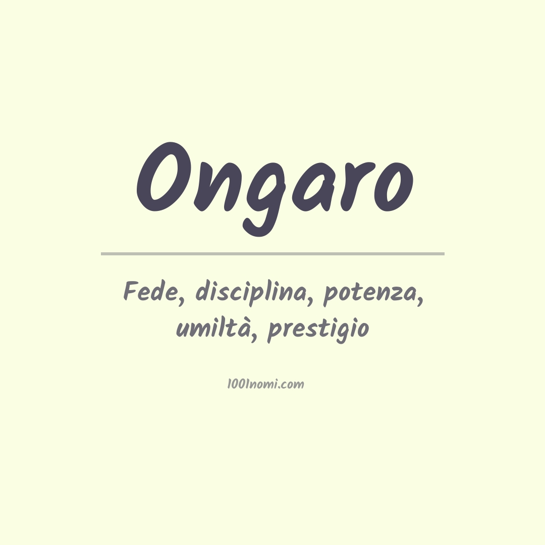 Significato del nome Ongaro