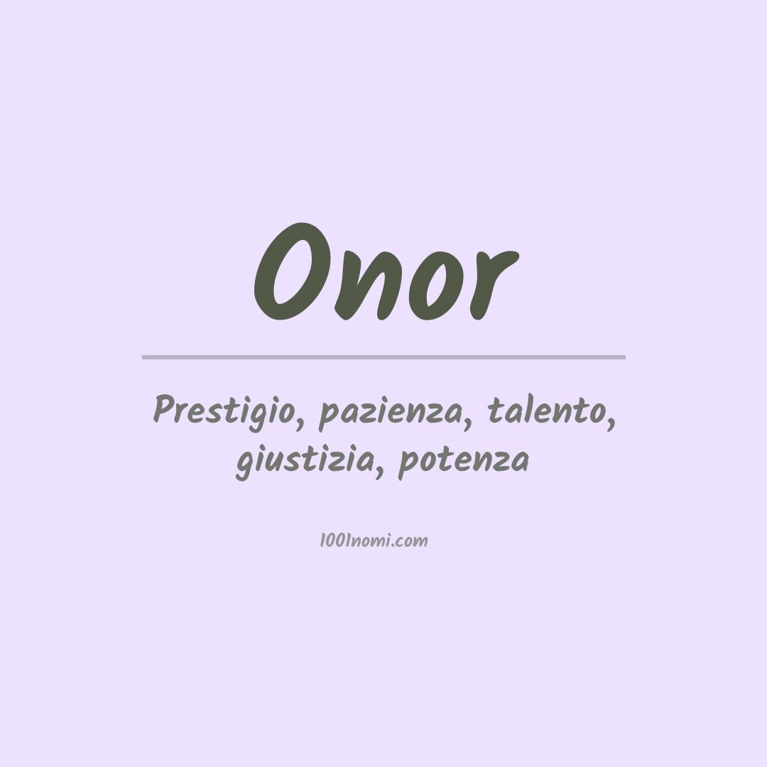 Significato del nome Onor