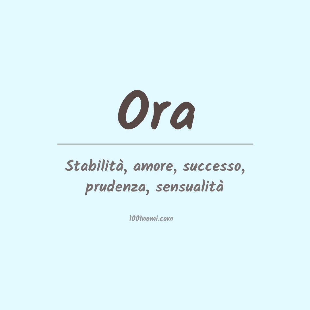 Significato del nome Ora Significato del nome Ora